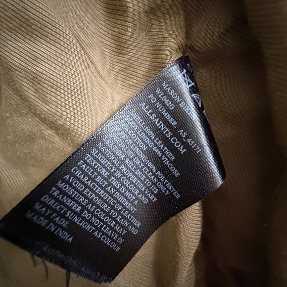 All Saints Leather Jacket Womens US Size 4 - Picture 8 of 9